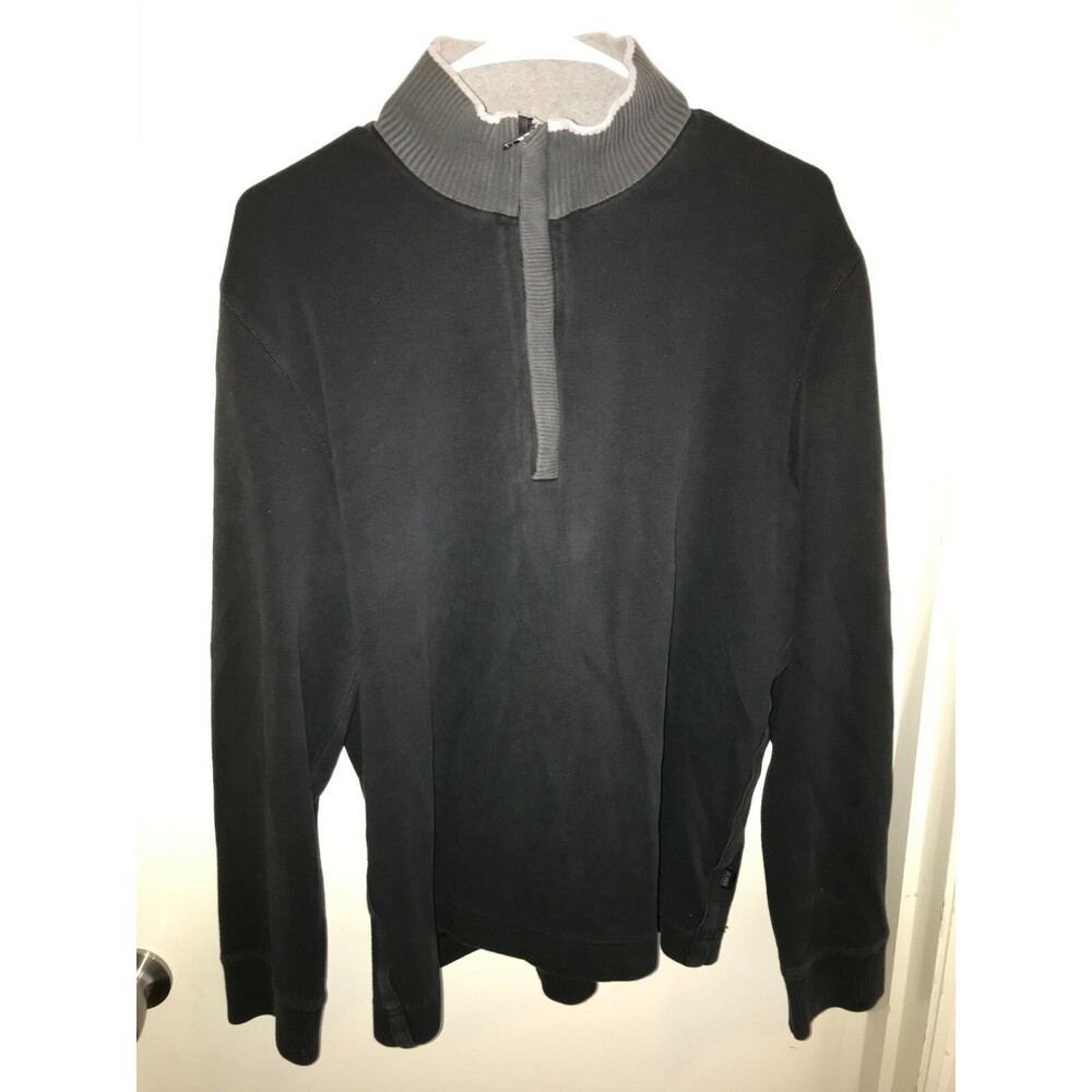 HUGO BOSS Men's Size XL 1/2 Zip Pull-Over Long Sleeve Sweater Solid Gray